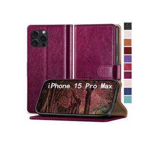 Phone Case for iPhone 15 Pro Max Wine Red